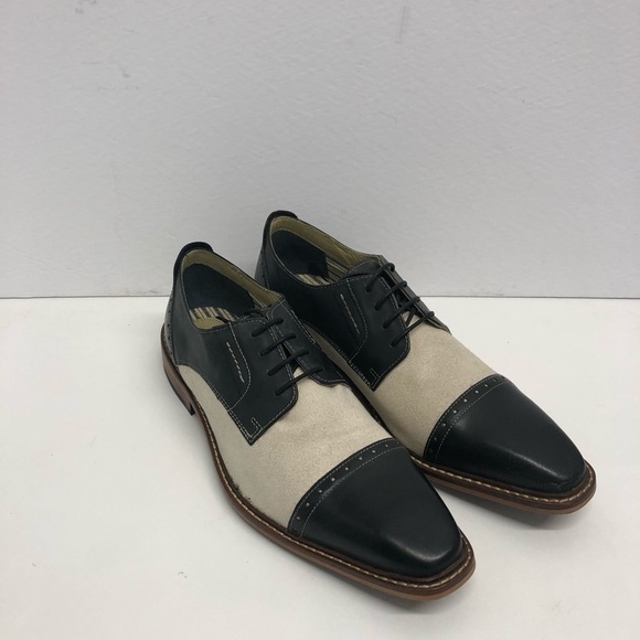Giorgio Brutini shoe leather/canvas oxford SZ 10.5 main image 5